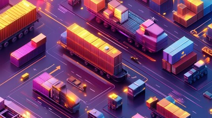 Obraz premium Futuristic Cargo Transportation Network