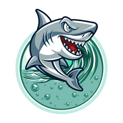 Fototapeta premium cartoon shark logo