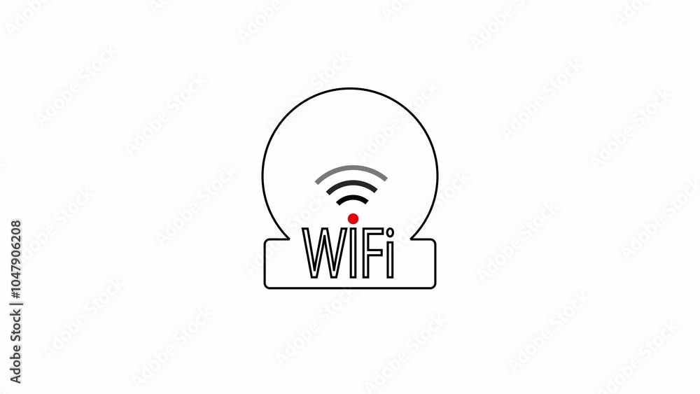 Poster wifi, icon, flashes, . wifi signal animation seamless loop