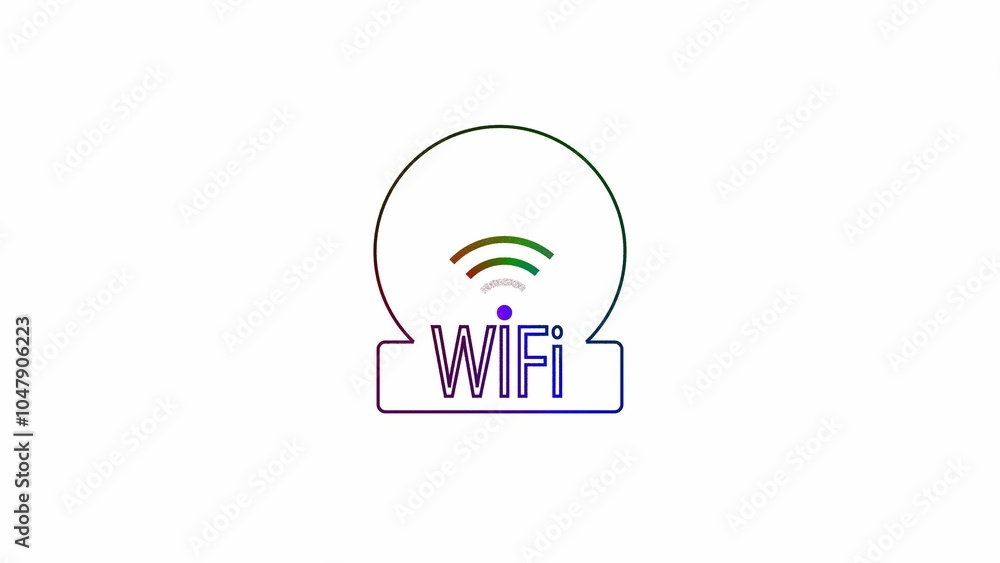 Poster wifi, icon, flashes, . wifi signal animation seamless loop