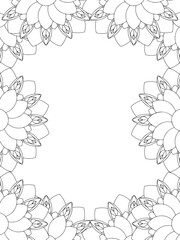 All these designs are hand-drawn and unique 
Flower Border is a Beautiful black-and-white illustration for aadult coloring book,
This is a printable Beautiful Zentangle Coloring page for KDP Interior,