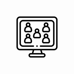 video meeting computer icon sign vector