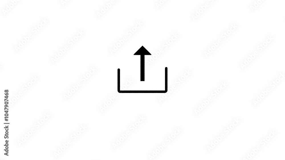 Poster loading icon with technology glitch. arrow move in to line and download flat icon.