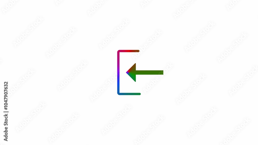 Poster loading icon with technology glitch. arrow move in to line and download flat icon.