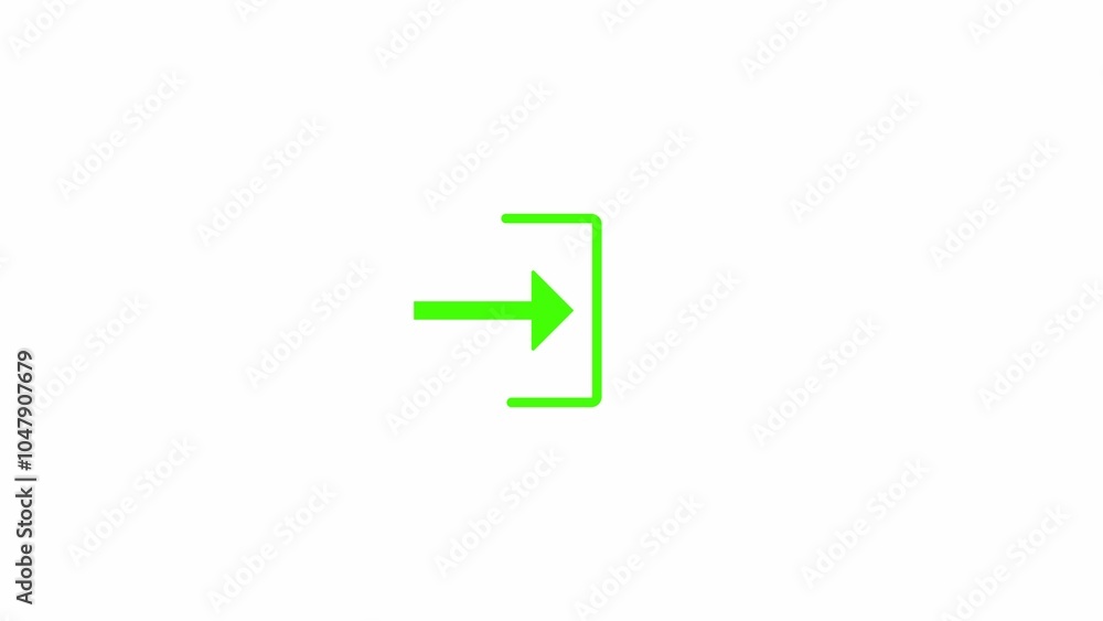 Poster loading icon with technology glitch. arrow move in to line and download flat icon.