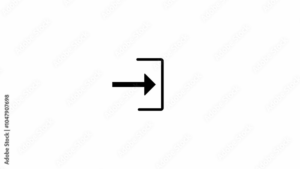 Poster loading icon with technology glitch. arrow move in to line and download flat icon.