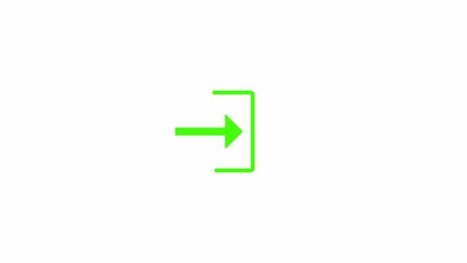 Loading Icon With Technology Glitch. Arrow move in to line and download flat icon.	