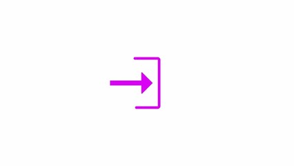 Loading Icon With Technology Glitch. Arrow move in to line and download flat icon.	