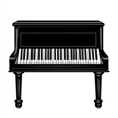 Fototapeta premium A black grand piano with white keys, symbolizing music and creativity.