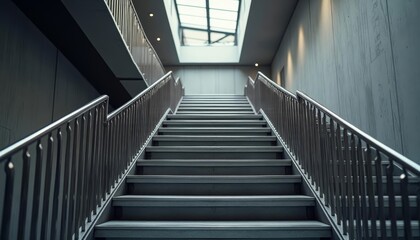 Obraz premium Modern staircase with sleek design and natural light