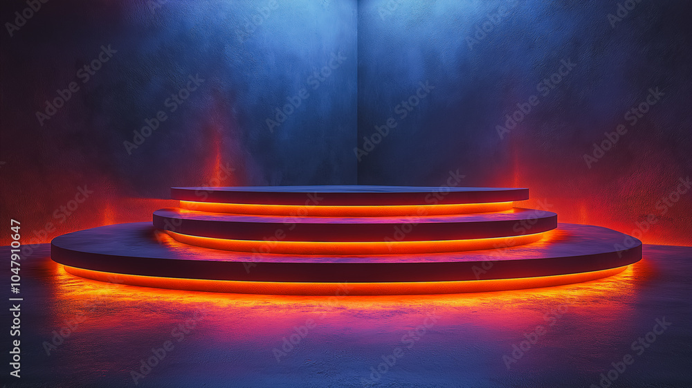 Aufkleber elegant 3d background with a floating podium and subtle ambient lighting, perfect for product launch