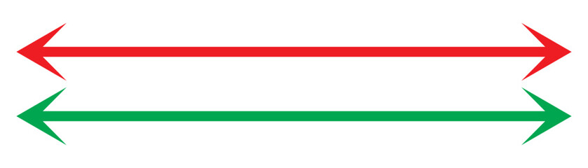 Double arrows icon. Two side arrows icon symbol. left and right long arrows icon. Double arrows icon isolated on white background. vector illustration.