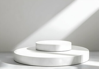 Minimalist Three Round Pedestals for Display Purposes