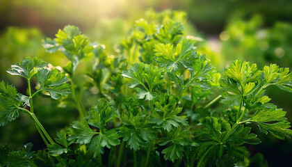 Fototapeta premium close up of fresh herbs coriander