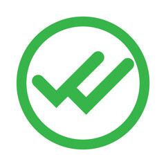 Double tick check mark icon vector. Flat style double tick logo check mark icon. Accept button Isolated on transparent background. Vector illustration.