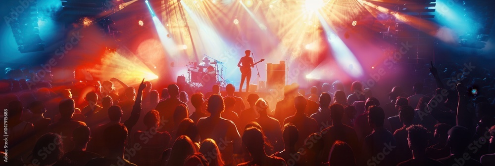 Aufkleber the audience is captivated as musicians play under dazzling lights, creating an electrifying atmosph