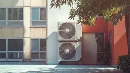 Air Conditioning Unit Outside School Building
