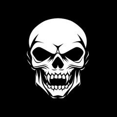 Obraz premium Bold skull logo, simple and striking, black and white