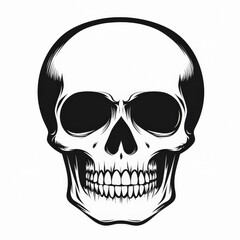Obraz premium Classic skull symbol, bold and simple, black and white