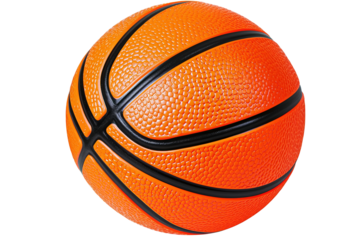 A vibrant orange basketball with a textured surface, isolated on a white background. isolated on transparent background.