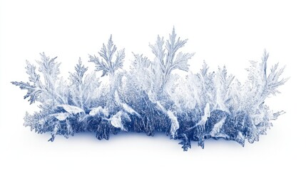 Abstract cold weather design with soft snowflakes and shimmering frost textures, isolated on white