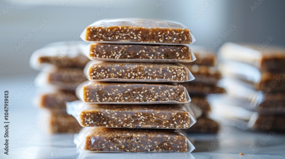 Poster a stack of individually wrapped buckwheat energy bars perfect for onthego snacking and keeping hunge
