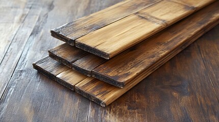 Stack of Weathered Wooden Planks
