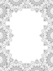 All these designs are hand-drawn and unique 
Flower Border is a Beautiful black-and-white illustration for aadult coloring book,
This is a printable Beautiful Zentangle Coloring page for KDP Interior,