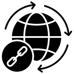 Global Link Glyph Icon