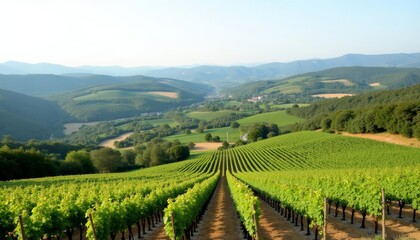  Vibrant Vineyard Amidst Scenic Hills