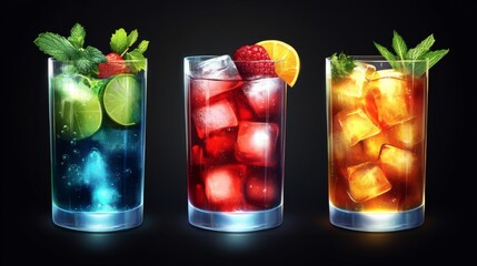 Fototapeta premium Refreshing Beverages with Unique Flavors and Garnishes
