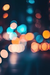 Fototapeta premium Dreamy Bokeh Lights in Shades of Blue and Purple