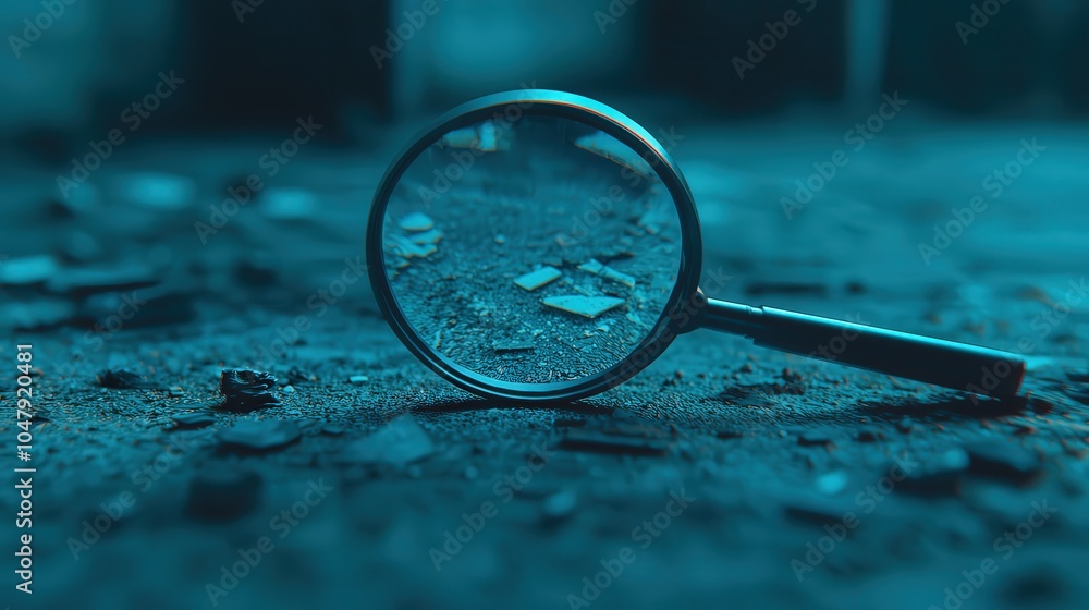 Poster exploring the world through a magnifying glass a closer look at hidden details and textures