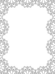 All these designs are hand-drawn and unique 
Flower Border is a Beautiful black-and-white illustration for aadult coloring book,
This is a printable Beautiful Zentangle Coloring page for KDP Interior,