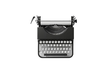 Vintage typewriter on a white isolate background, perfect for creative writing themes. isolated on transparent background.