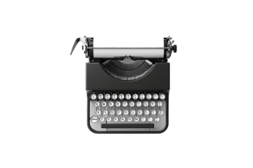 Vintage typewriter on a white isolate background, perfect for creative writing themes. isolated on transparent background.