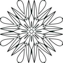Flower Mandala Art Easy Circular Pattern in the Form of a Mandala Decorative Ornament in Ethnic Oriental Style.