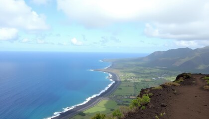  Vast ocean view from a cliffs edge