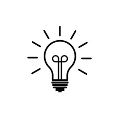 light bulb icon vector. idea symbol or icon.