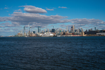 Fototapeta premium New York City skyline, cityscape of Manhattan in USA.