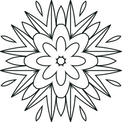 Flower Mandala Art Easy Circular Pattern in Form of Mandala With Flower for Henna, Mehndi, Tattoo, Decoration Decorative Ornament in Ethnic Oriental Style.