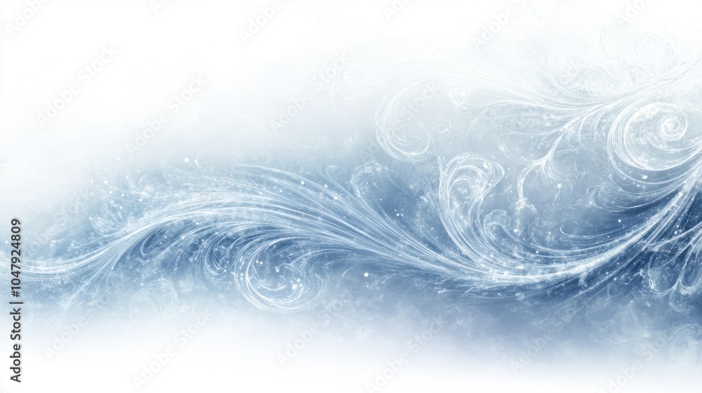 Aufkleber frosty abstract background with swirling ice patterns and floating snow, perfect for the cold season