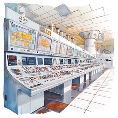 Control Room of an Industrial Plant.