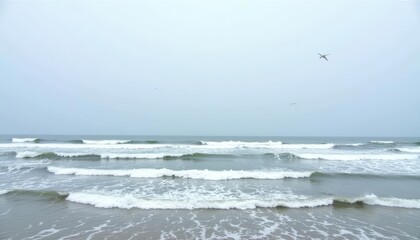  Tranquil ocean waves under a clear sky