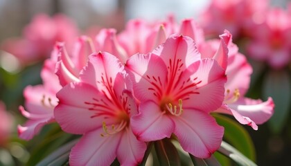  Blooming beauty  A closeup of vibrant pink flowers