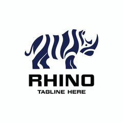 Logo Rhino Abstract Simple Luxury.