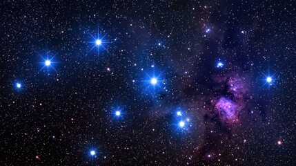 Fototapeta premium Twinkling Stars in a Deep Blue Night Sky