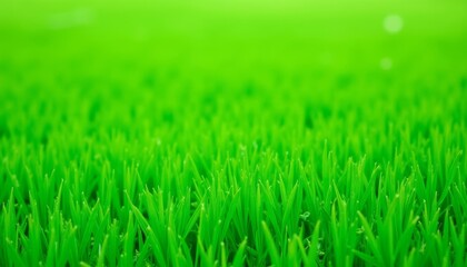 Fototapeta premium Vibrant green grass closeup view