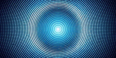 Abstract Blue and White Circular Pattern of Dots