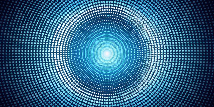 Abstract Blue and White Circular Pattern of Dots